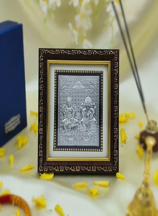 Osasbazaar Pure Silver Ganesh ji Laxmi ji Photo Frame - 99% Purity Certified - Image 2
